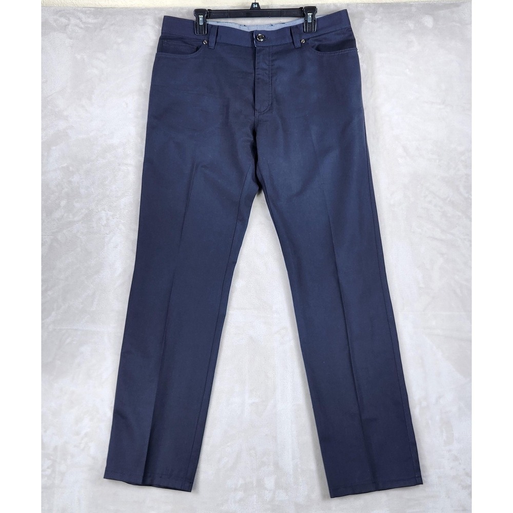 Ermenegildo Zegna Pants Mens 38x30 Blue Wool Cotton 5 Pocket Chino Casual Dress